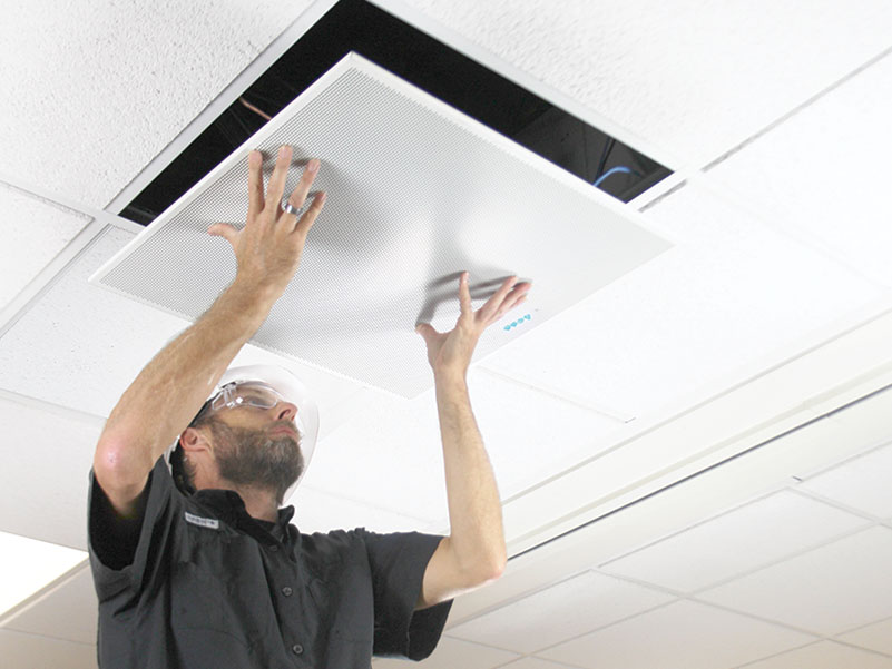 The ClearOne BMA 360 is the world’s most technologically advanced beamforming microphone array ceiling tile designed for high-quality audio conferencing and sound reinforcement in various settings such as boardrooms, conference rooms, and other professional environments.