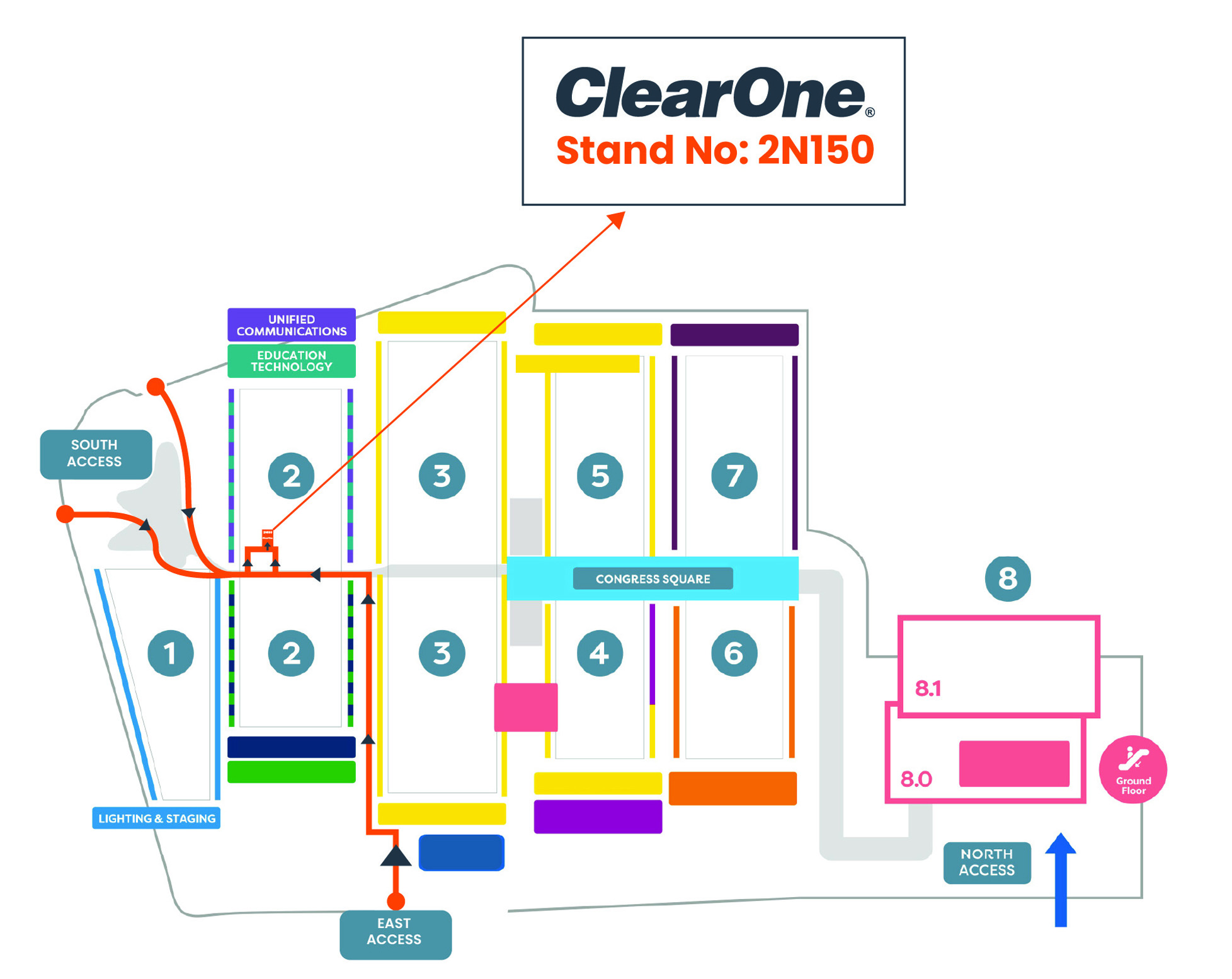 Find Us Easily at ISE 2024! Navigate Your Way to the ClearOne Stand at Hall2 N150.