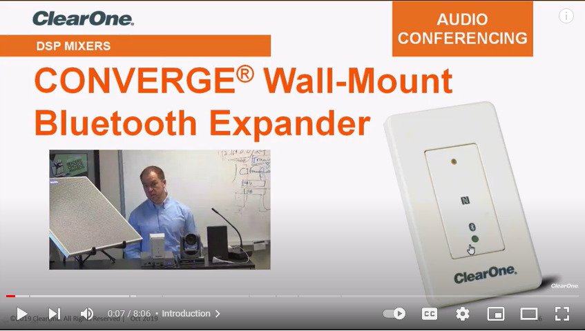 Video Demonstration of ClearOne Wall-Mount Bluetooth Expander